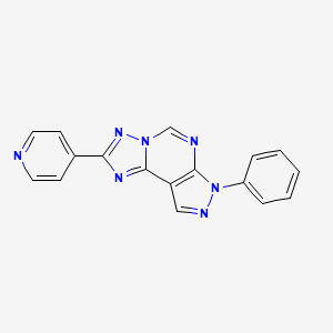 molecular formula C17H11N7 B10887941 7H-Pyrazolo[4,3-E][1,2,4]triazolo[1,5-c]pyrimidine, 7-phenyl-2-(pyridin-4-yl)- 