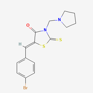 molecular formula C15H15BrN2OS2 B10887946 (5Z)-5-(4-bromobenzylidene)-3-(pyrrolidin-1-ylmethyl)-2-thioxo-1,3-thiazolidin-4-one 