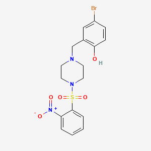 4-Bromo-2-({4-[(2-nitrophenyl)sulfonyl]piperazin-1-yl}methyl)phenol