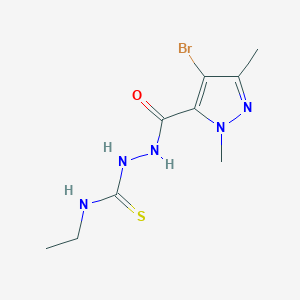 2-[(4-bromo-1,3-dimethyl-1H-pyrazol-5-yl)carbonyl]-N-ethylhydrazinecarbothioamide