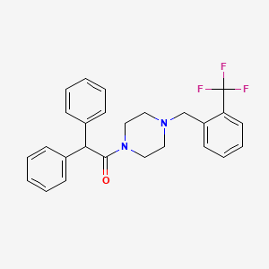 2,2-Diphenyl-1-{4-[2-(trifluoromethyl)benzyl]piperazin-1-yl}ethanone