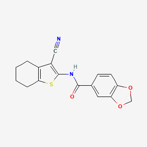 N-(3-cyano-4,5,6,7-tetrahydro-1-benzothiophen-2-yl)-1,3-benzodioxole-5-carboxamide