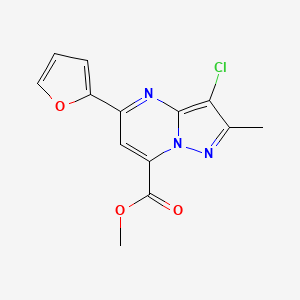 Methyl 3-chloro-5-(furan-2-yl)-2-methylpyrazolo[1,5-a]pyrimidine-7-carboxylate