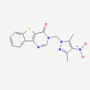 molecular formula C16H13N5O3S B10888102 3-[(3,5-dimethyl-4-nitro-1H-pyrazol-1-yl)methyl][1]benzothieno[3,2-d]pyrimidin-4(3H)-one 