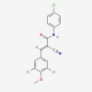 (2E)-N-(4-chlorophenyl)-2-cyano-3-(3,5-dichloro-4-methoxyphenyl)prop-2-enamide