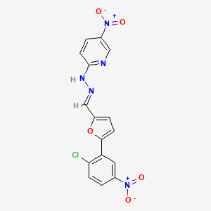 2-[(2E)-2-{[5-(2-chloro-5-nitrophenyl)furan-2-yl]methylidene}hydrazinyl]-5-nitropyridine