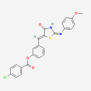 3-[(Z)-{(2E)-2-[(4-methoxyphenyl)imino]-4-oxo-1,3-thiazolidin-5-ylidene}methyl]phenyl 4-chlorobenzoate