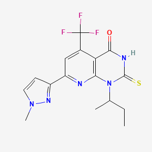 1-(butan-2-yl)-7-(1-methyl-1H-pyrazol-3-yl)-2-sulfanyl-5-(trifluoromethyl)pyrido[2,3-d]pyrimidin-4(1H)-one