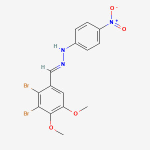 molecular formula C15H13Br2N3O4 B10888184 (1E)-1-(2,3-dibromo-4,5-dimethoxybenzylidene)-2-(4-nitrophenyl)hydrazine 