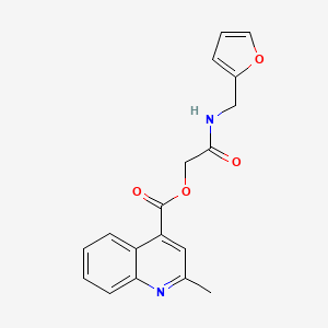 molecular formula C18H16N2O4 B10888196 2-[(Furan-2-ylmethyl)amino]-2-oxoethyl 2-methylquinoline-4-carboxylate 