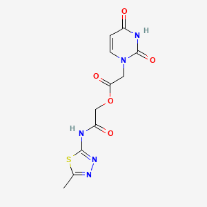 2-[(5-methyl-1,3,4-thiadiazol-2-yl)amino]-2-oxoethyl (2,4-dioxo-3,4-dihydropyrimidin-1(2H)-yl)acetate