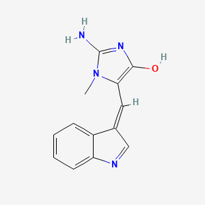 (5Z)-2-imino-5-(1H-indol-3-ylmethylidene)-1-methylimidazolidin-4-one