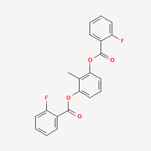 molecular formula C21H14F2O4 B10888217 3-[(2-Fluorobenzoyl)oxy]-2-methylphenyl 2-fluorobenzoate 