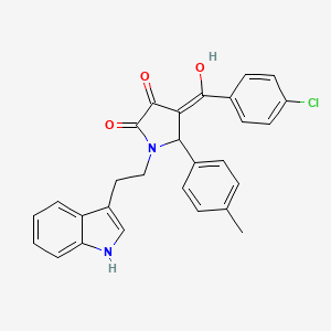 4-[(4-chlorophenyl)carbonyl]-3-hydroxy-1-[2-(1H-indol-3-yl)ethyl]-5-(4-methylphenyl)-1,5-dihydro-2H-pyrrol-2-one