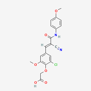 (2-chloro-4-{(1E)-2-cyano-3-[(4-methoxyphenyl)amino]-3-oxoprop-1-en-1-yl}-6-methoxyphenoxy)acetic acid