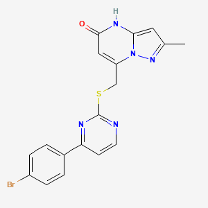 7-({[4-(4-bromophenyl)pyrimidin-2-yl]sulfanyl}methyl)-2-methylpyrazolo[1,5-a]pyrimidin-5(4H)-one