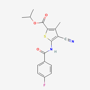 Propan-2-yl 4-cyano-5-{[(4-fluorophenyl)carbonyl]amino}-3-methylthiophene-2-carboxylate