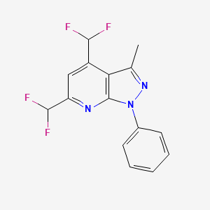 molecular formula C15H11F4N3 B10888323 4,6-bis(difluoromethyl)-3-methyl-1-phenyl-1H-pyrazolo[3,4-b]pyridine 