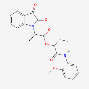 molecular formula C22H22N2O6 B10888349 1-[(2-methoxyphenyl)amino]-1-oxobutan-2-yl 2-(2,3-dioxo-2,3-dihydro-1H-indol-1-yl)propanoate 