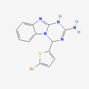 molecular formula C13H10BrN5S B10888364 4-(5-Bromothiophen-2-yl)-1,4-dihydro[1,3,5]triazino[1,2-a]benzimidazol-2-amine 