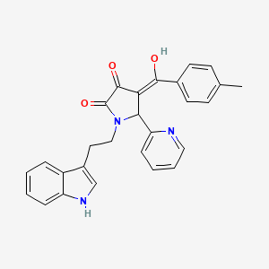 3-hydroxy-1-[2-(1H-indol-3-yl)ethyl]-4-[(4-methylphenyl)carbonyl]-5-(pyridin-2-yl)-1,5-dihydro-2H-pyrrol-2-one