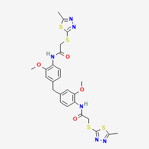 N,N'-[methanediylbis(2-methoxybenzene-4,1-diyl)]bis{2-[(5-methyl-1,3,4-thiadiazol-2-yl)sulfanyl]acetamide}