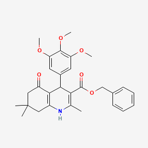 molecular formula C29H33NO6 B10888393 Benzyl 2,7,7-trimethyl-5-oxo-4-(3,4,5-trimethoxyphenyl)-1,4,5,6,7,8-hexahydroquinoline-3-carboxylate 