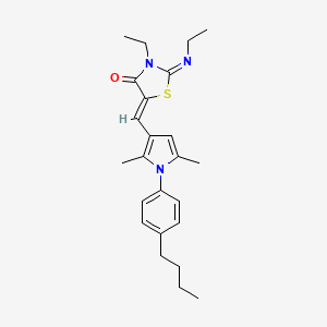 molecular formula C24H31N3OS B10888404 (2Z,5Z)-5-{[1-(4-butylphenyl)-2,5-dimethyl-1H-pyrrol-3-yl]methylidene}-3-ethyl-2-(ethylimino)-1,3-thiazolidin-4-one 