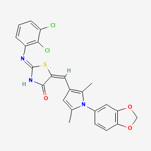 (2Z,5E)-5-{[1-(1,3-benzodioxol-5-yl)-2,5-dimethyl-1H-pyrrol-3-yl]methylidene}-2-[(2,3-dichlorophenyl)imino]-1,3-thiazolidin-4-one