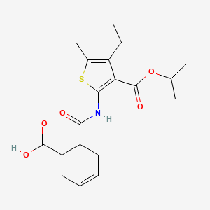 6-({4-Ethyl-5-methyl-3-[(propan-2-yloxy)carbonyl]thiophen-2-yl}carbamoyl)cyclohex-3-ene-1-carboxylic acid