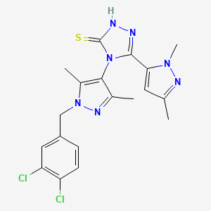 4-[1-(3,4-dichlorobenzyl)-3,5-dimethyl-1H-pyrazol-4-yl]-5-(1,3-dimethyl-1H-pyrazol-5-yl)-4H-1,2,4-triazole-3-thiol