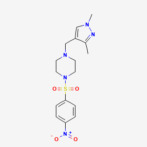 1-[(1,3-dimethyl-1H-pyrazol-4-yl)methyl]-4-[(4-nitrophenyl)sulfonyl]piperazine