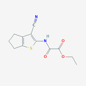 ethyl 2-[(3-cyano-5,6-dihydro-4H-cyclopenta[b]thiophen-2-yl)amino]-2-oxoacetate