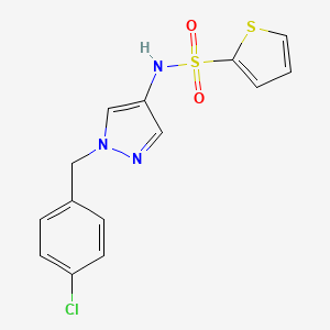 molecular formula C14H12ClN3O2S2 B10888496 N-[1-(4-chlorobenzyl)-1H-pyrazol-4-yl]thiophene-2-sulfonamide 