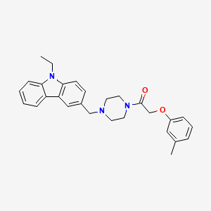 1-{4-[(9-Ethylcarbazol-3-YL)methyl]piperazin-1-YL}-2-(3-methylphenoxy)ethanone