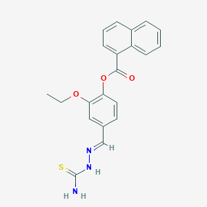 4-[(E)-(2-carbamothioylhydrazinylidene)methyl]-2-ethoxyphenyl naphthalene-1-carboxylate