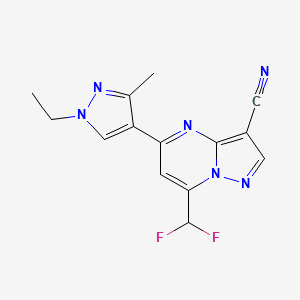 7-(difluoromethyl)-5-(1-ethyl-3-methyl-1H-pyrazol-4-yl)pyrazolo[1,5-a]pyrimidine-3-carbonitrile