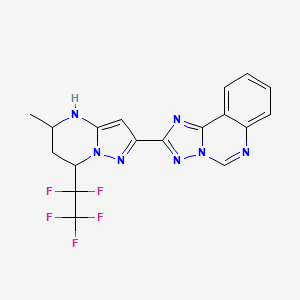 molecular formula C18H14F5N7 B10888543 2-[5-Methyl-7-(pentafluoroethyl)-4,5,6,7-tetrahydropyrazolo[1,5-a]pyrimidin-2-yl][1,2,4]triazolo[1,5-c]quinazoline 