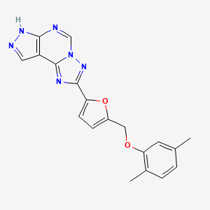 molecular formula C19H16N6O2 B10888545 2-{5-[(2,5-dimethylphenoxy)methyl]furan-2-yl}-7H-pyrazolo[4,3-e][1,2,4]triazolo[1,5-c]pyrimidine 