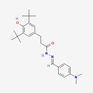 molecular formula C26H37N3O2 B10888548 3-(3,5-di-tert-butyl-4-hydroxyphenyl)-N'-{(E)-[4-(dimethylamino)phenyl]methylidene}propanehydrazide 