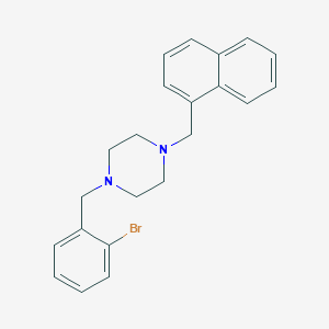 molecular formula C22H23BrN2 B10888592 1-[(2-Bromophenyl)methyl]-4-(naphthalen-1-ylmethyl)piperazine 