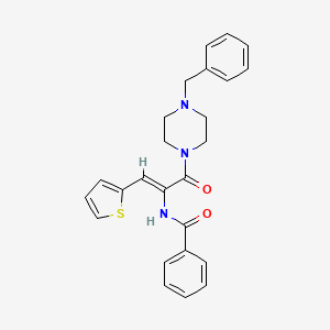 N-[(1Z)-3-(4-benzylpiperazin-1-yl)-3-oxo-1-(thiophen-2-yl)prop-1-en-2-yl]benzamide