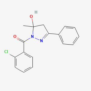 (2-chlorophenyl)(5-hydroxy-5-methyl-3-phenyl-4,5-dihydro-1H-pyrazol-1-yl)methanone