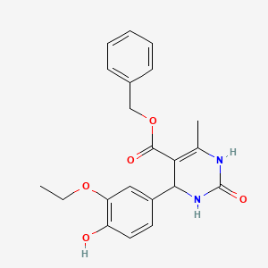 molecular formula C21H22N2O5 B10888640 Benzyl 4-(3-ethoxy-4-hydroxyphenyl)-6-methyl-2-oxo-1,2,3,4-tetrahydropyrimidine-5-carboxylate 