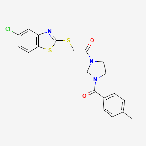 2-[(5-Chloro-1,3-benzothiazol-2-yl)sulfanyl]-1-{3-[(4-methylphenyl)carbonyl]imidazolidin-1-yl}ethanone