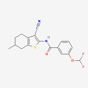 N-(3-cyano-6-methyl-4,5,6,7-tetrahydro-1-benzothiophen-2-yl)-3-(difluoromethoxy)benzamide