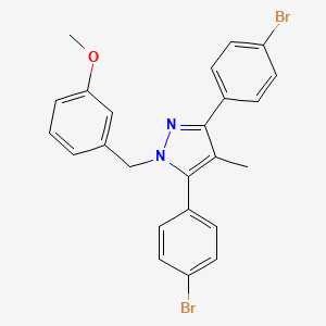 molecular formula C24H20Br2N2O B10888654 3,5-bis(4-bromophenyl)-1-(3-methoxybenzyl)-4-methyl-1H-pyrazole 