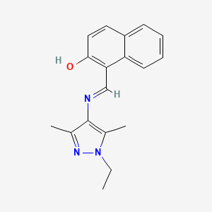 1-{(E)-[(1-ethyl-3,5-dimethyl-1H-pyrazol-4-yl)imino]methyl}naphthalen-2-ol