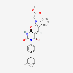 molecular formula C32H31N3O5 B10888685 methyl {3-[(E)-{2,4,6-trioxo-1-[4-(tricyclo[3.3.1.1~3,7~]dec-1-yl)phenyl]tetrahydropyrimidin-5(2H)-ylidene}methyl]-1H-indol-1-yl}acetate 