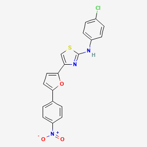 molecular formula C19H12ClN3O3S B10888693 N-(4-chlorophenyl)-4-[5-(4-nitrophenyl)furan-2-yl]-1,3-thiazol-2-amine 